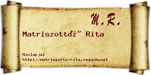 Matriszottó Rita névjegykártya